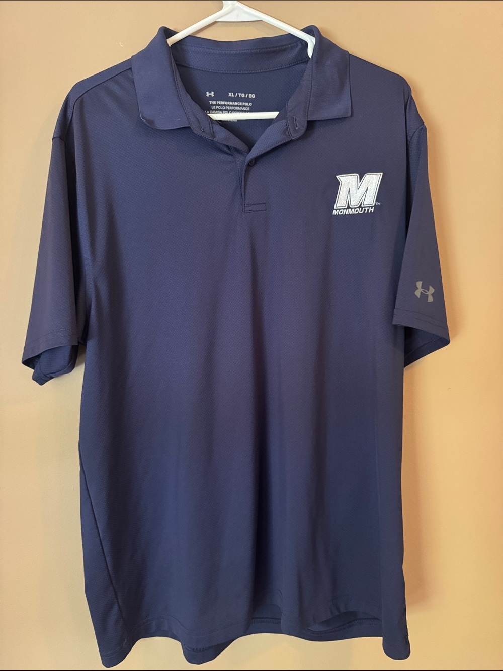 Under Armour Navy Blue Monmouth University Men’s Golf Polo Shirt